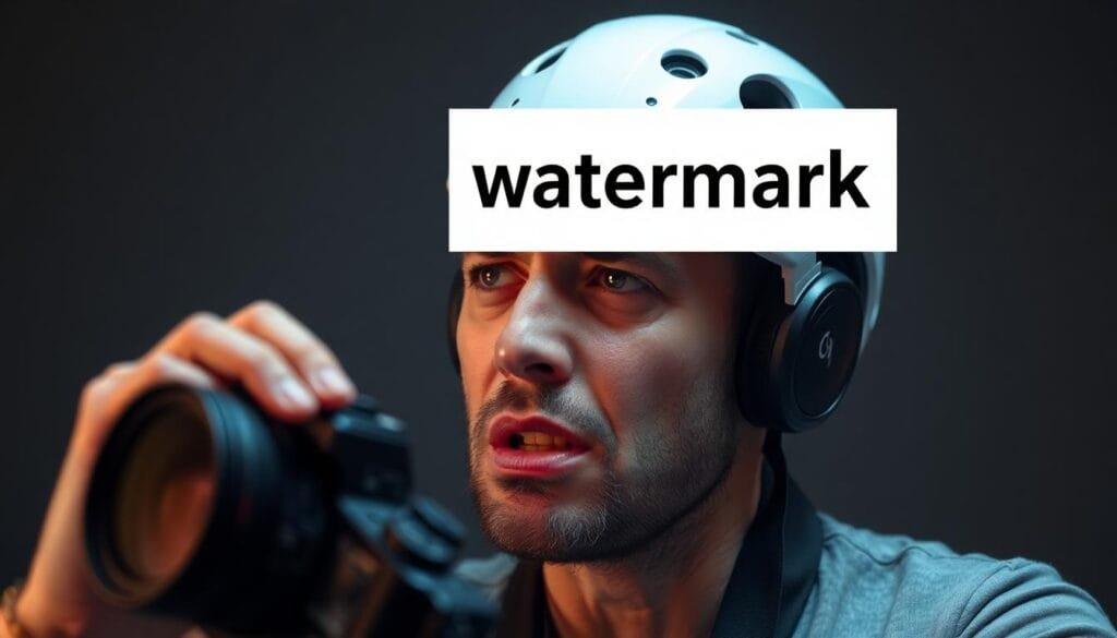Google's Ai: Artist concerned over AI erasing watermarks from their creative work, symbolizing creator challenges.